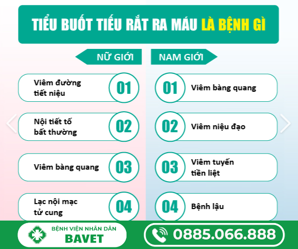TIỂU RẮT, TIỂU BUỐT RA MÁU