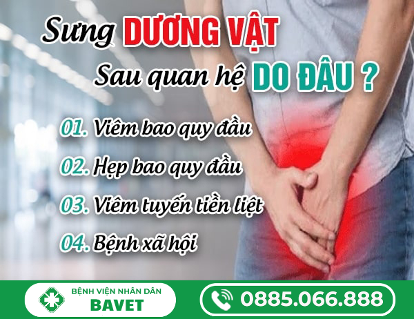 BỊ SƯNG DƯƠNG VẬT SAU KHI QUAN HỆ