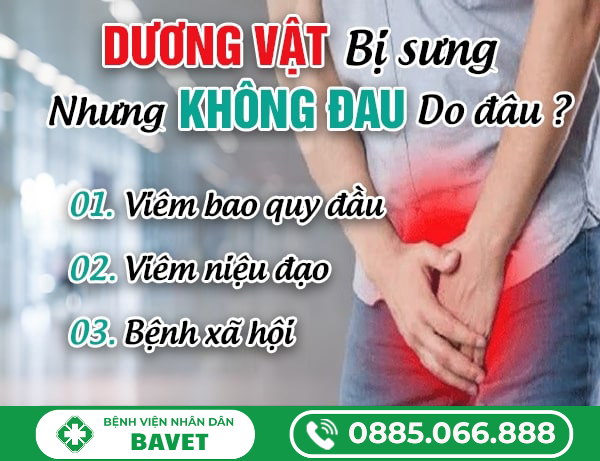 DƯƠNG VẬT BỊ SƯNG NHƯNG KHÔNG ĐAU