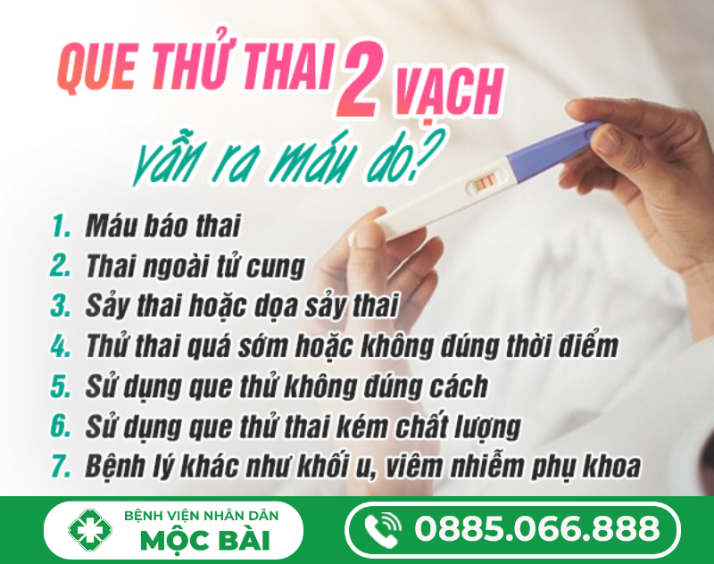 QUE THỬ THAI 2 VẠCH NHƯNG VẪN RA MÁU